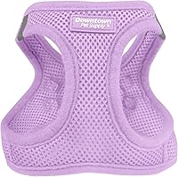 Vista 33 de Downtown Pet Supply Arnés para perros y gatos de taza, antitirones, XX-Pequeño, color caqui - Arnés ajustable con tela de malla acolchada y ribete