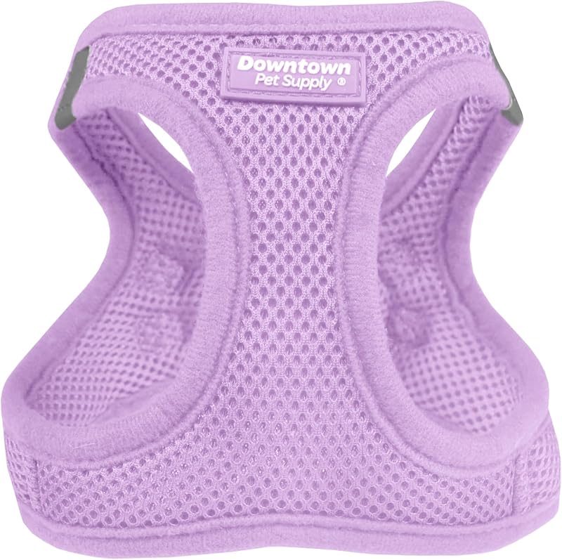 Peitoral Tipo Cabresto Ajustável para Cães Médios Downtown Pet Supply com Faixa Refletiva, Lilac, M