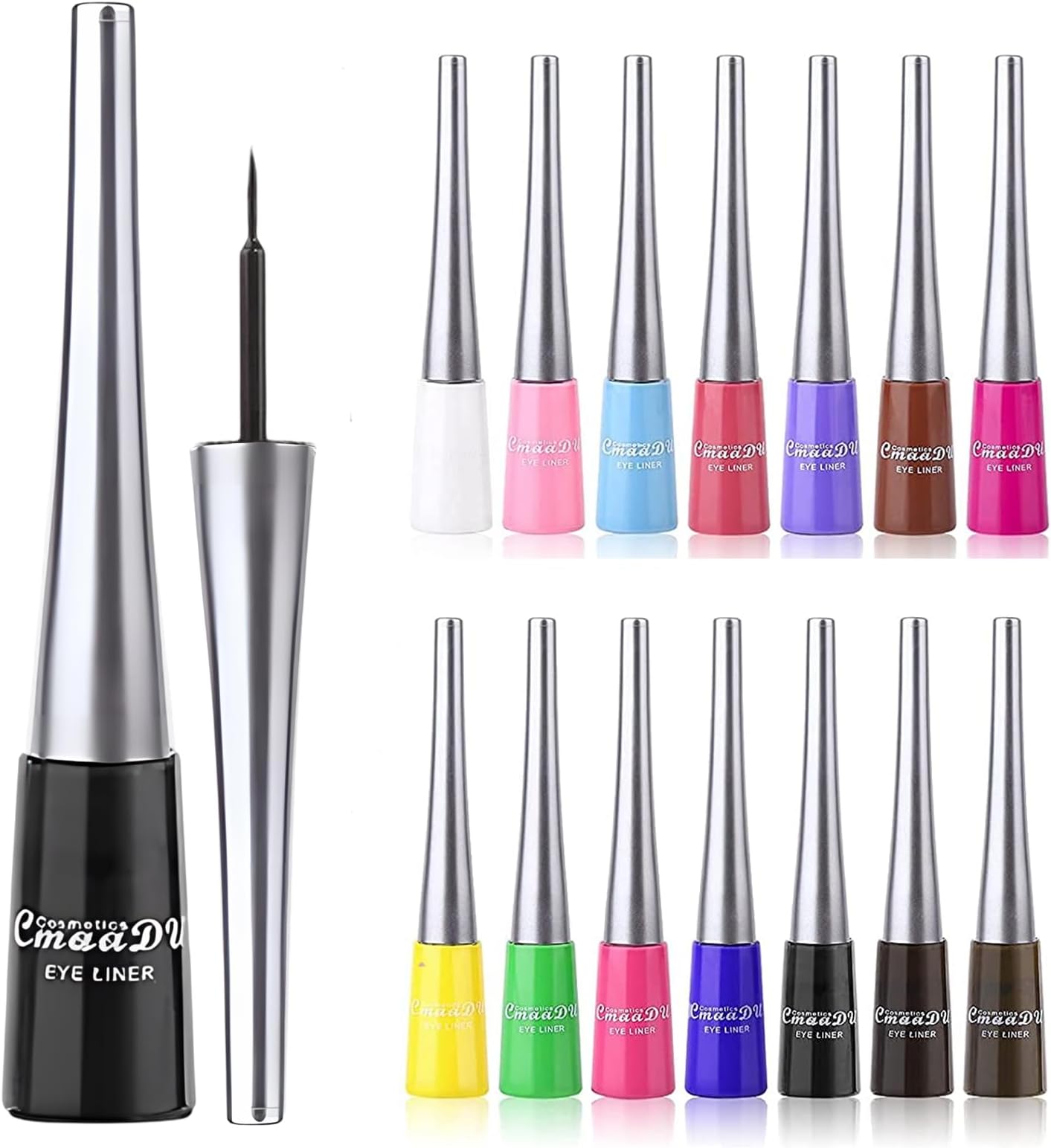 14 Color Matte Liquid Eyeliner Set Colorful Neon White Black Red Brown Green Eye Liners For Women Waterproof Long Lasting Rainbow Eyeliner Pencil Quick Dry Eyes Makeup Kit