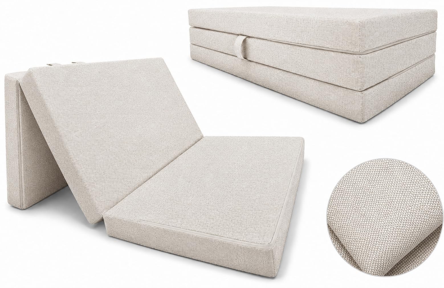 Odolplusz Materasso pieghevole in schiuma con rivestimento, 120 x 200 x 10 cm, per campeggio, da viaggio, per ospiti, pieghevole