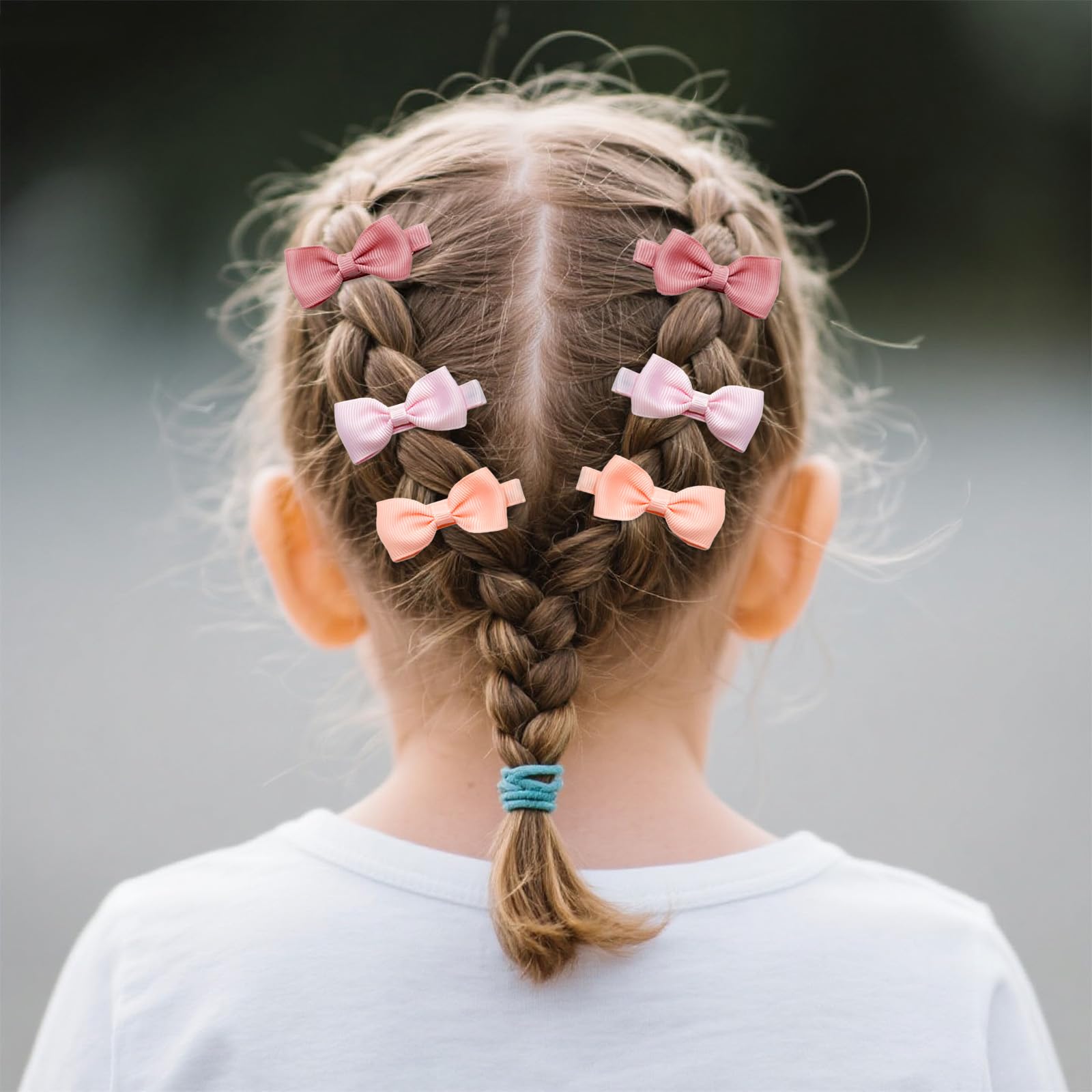 12 Pcs Baby Girls Pink Bow Hair Clips, Girls Hair Clips for Fine Hair Small Toddler Girls Baby Bows - Image 3
