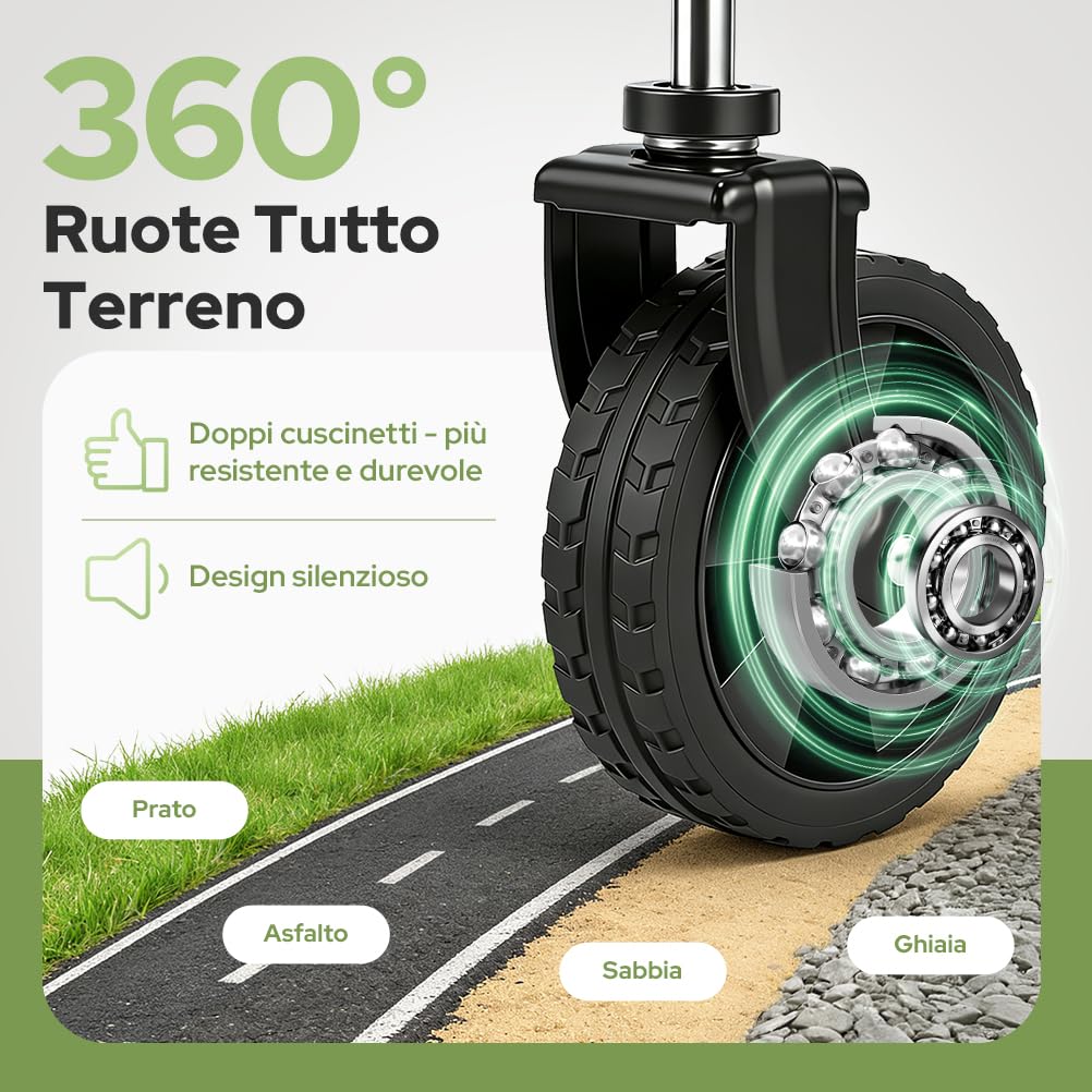 SLIDBEAT - Carrello Pieghevole 120L, Carrello da Campeggio Portatile 100kg, Carrellino Spiaggiacon Maniglia Regolabile Adatto a Tutti i Terreni