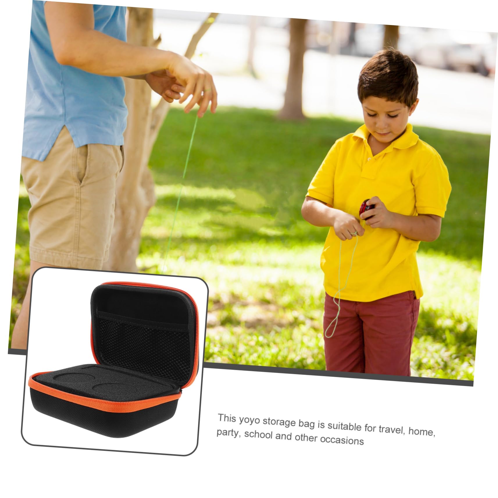 ORFOFE Custodia per Porta Yoyo Portatile 2 Fori, Scatola Porta-Yoyo in PU e Nylon, per Viaggio e Gioco a Casa
