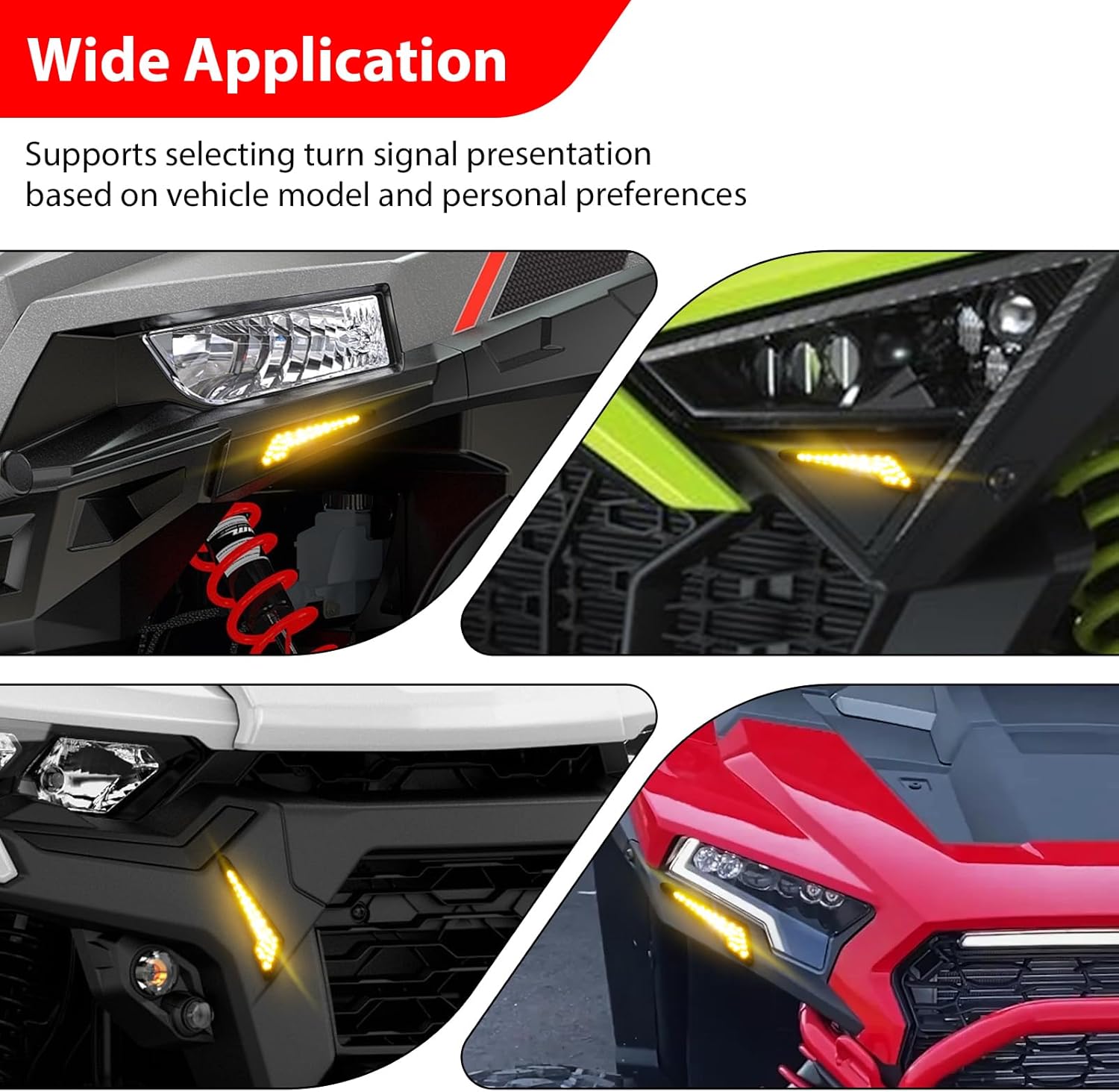 WeiSen UTV Turn Signal Kit with 115dB Horn, Plug & Play Blinker Kit with Rocker Switch, Universal Street Legal Turn Signals Compatible with Polaris, fit Can-Am, Teryx, fit CFMOTO