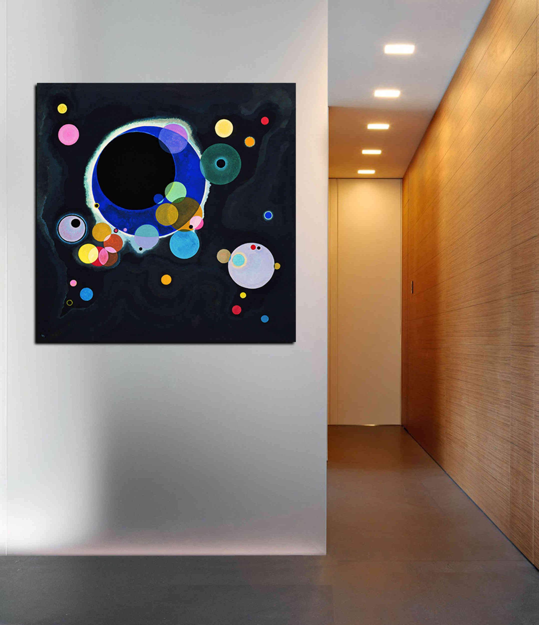 Epic Graffiti Wassily Kandinsky - Lienzo decorativo para pared, diseño de círculos en un círculo, 40 x 40 pulgadas