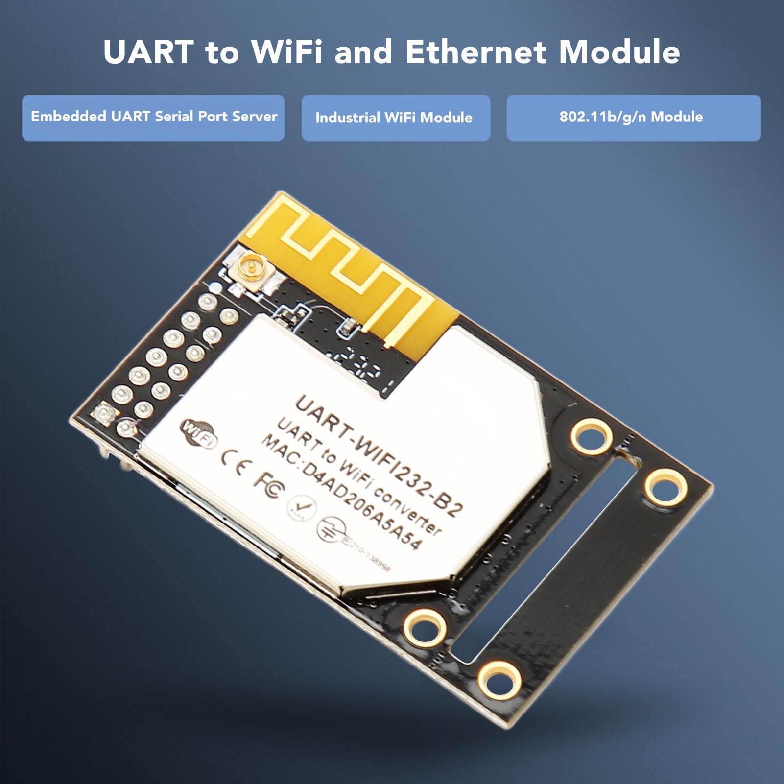 Convertisseur Ethernet UART vers WiFi avec Transmission Transparente, Connexion Rapide, Module UART Série vers Ethernet Prenant en TCP/UDP/ARP/ICMP/DHCP/DNS/HTTP/MQTT