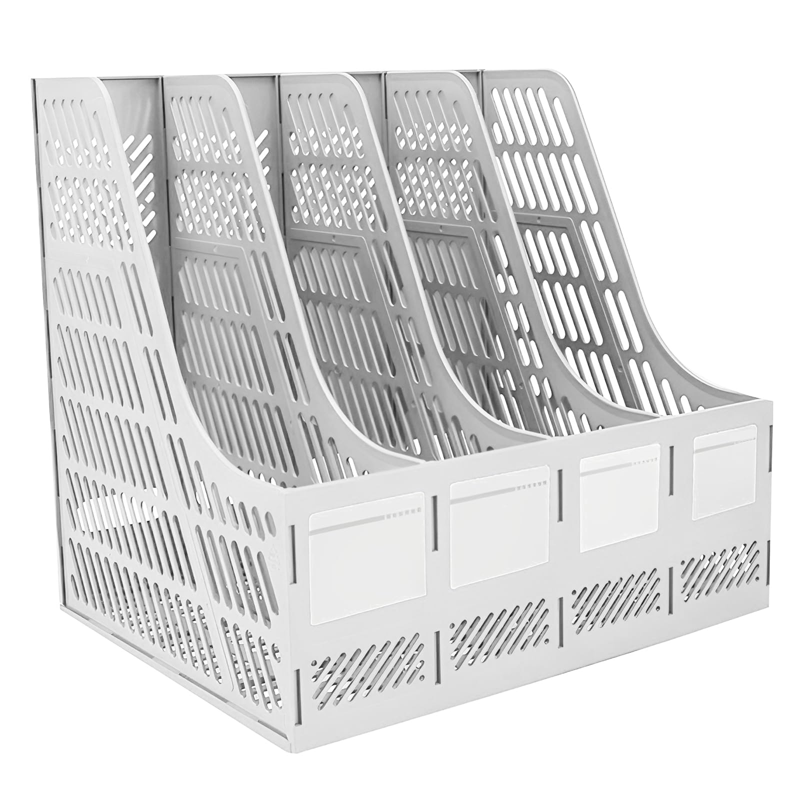 Porte-revues / Trieur Vertical A4 - 4 Compartiments, Plastique Robuste - Pour Bureau, Maison, Organisation Documents