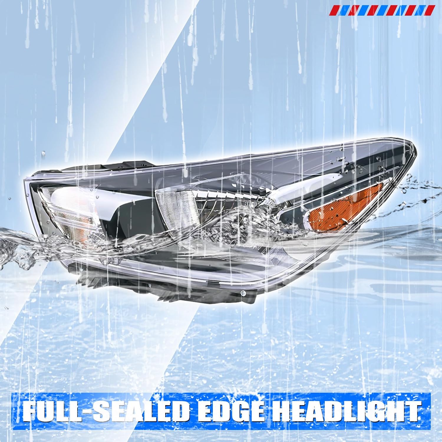 Headlight Assembly Compatible with 2018 2019 2020 Kia Rio w/Bulbs Halogen Headlamp (Left and Right)
