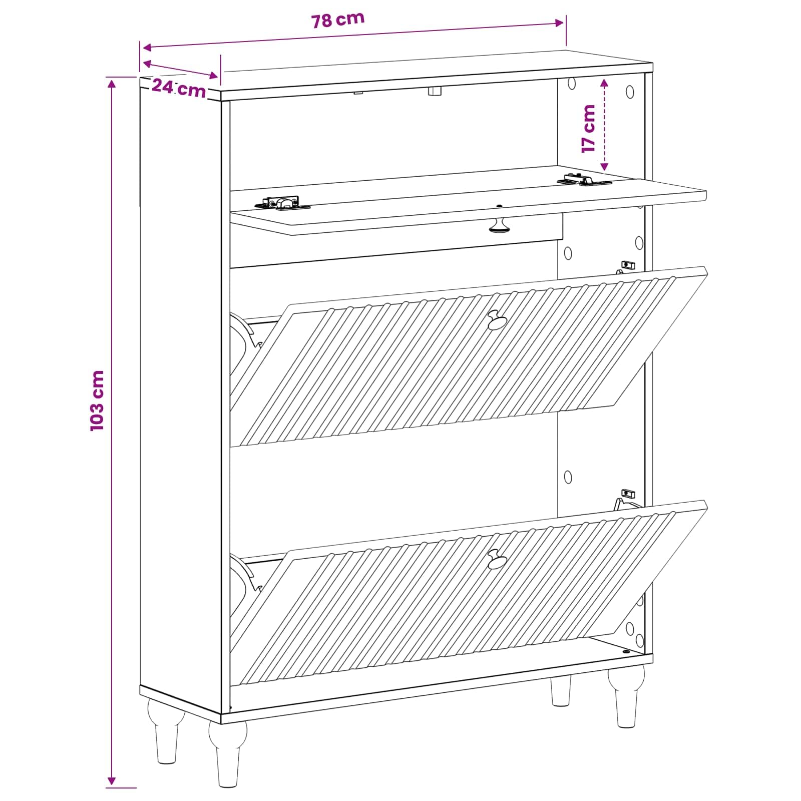 Hothingwell - Mueble para zapatos (78 x 24 x 103 cm)
