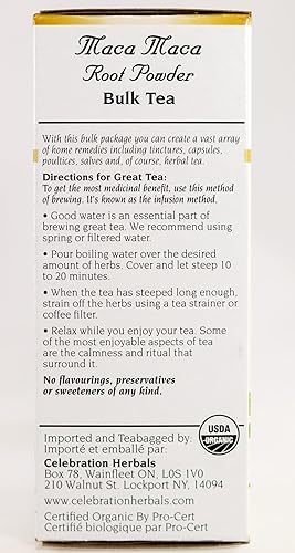 Miniatura 3 de Celebración Herbals Maca Orgánica Maca Polvo de raíz Té de hierbas-40g