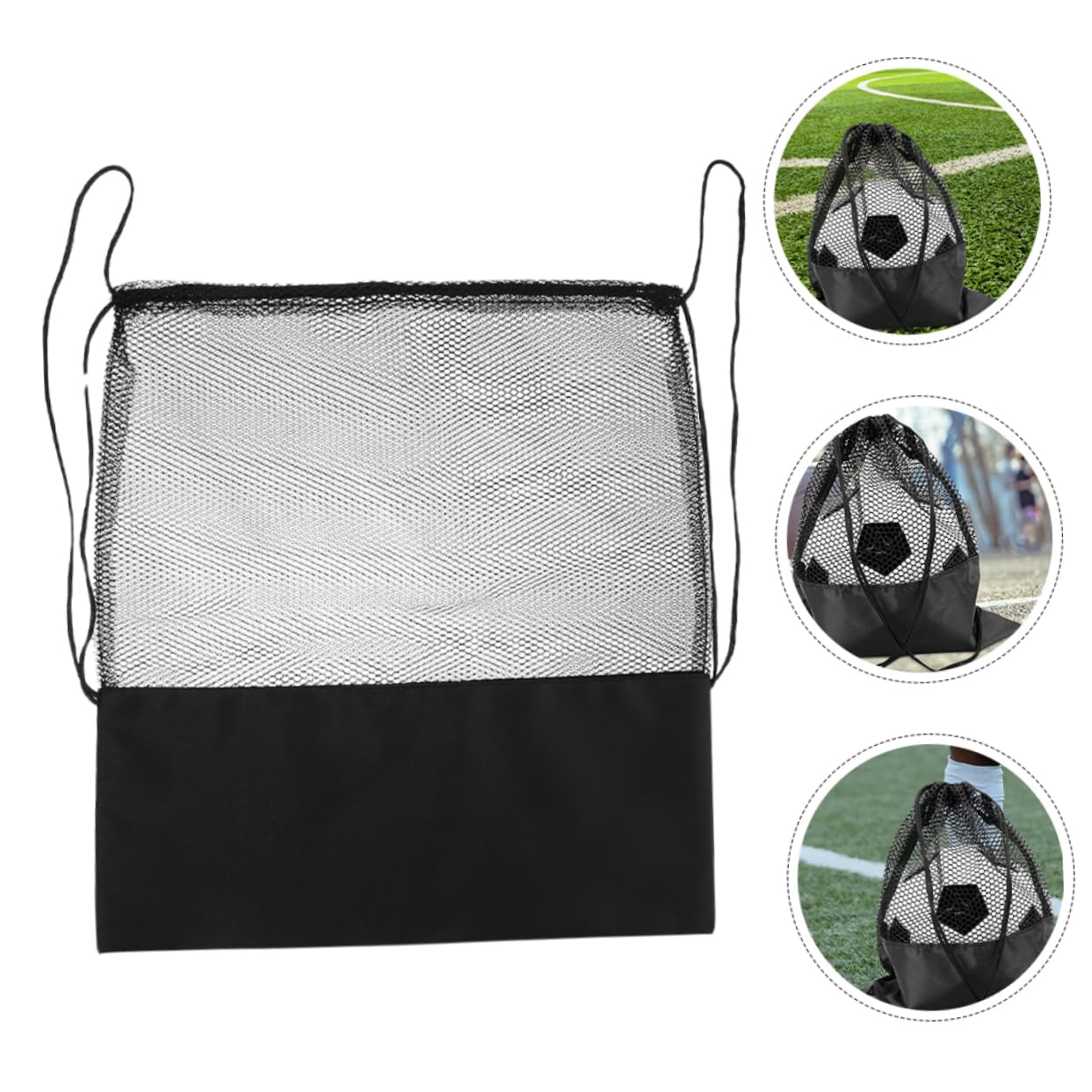 SUPVOX Sports Ball Storage Backpack Mesh Drawstring Oxford Cloth Large Capacity for Basketball Soccer Volleyball