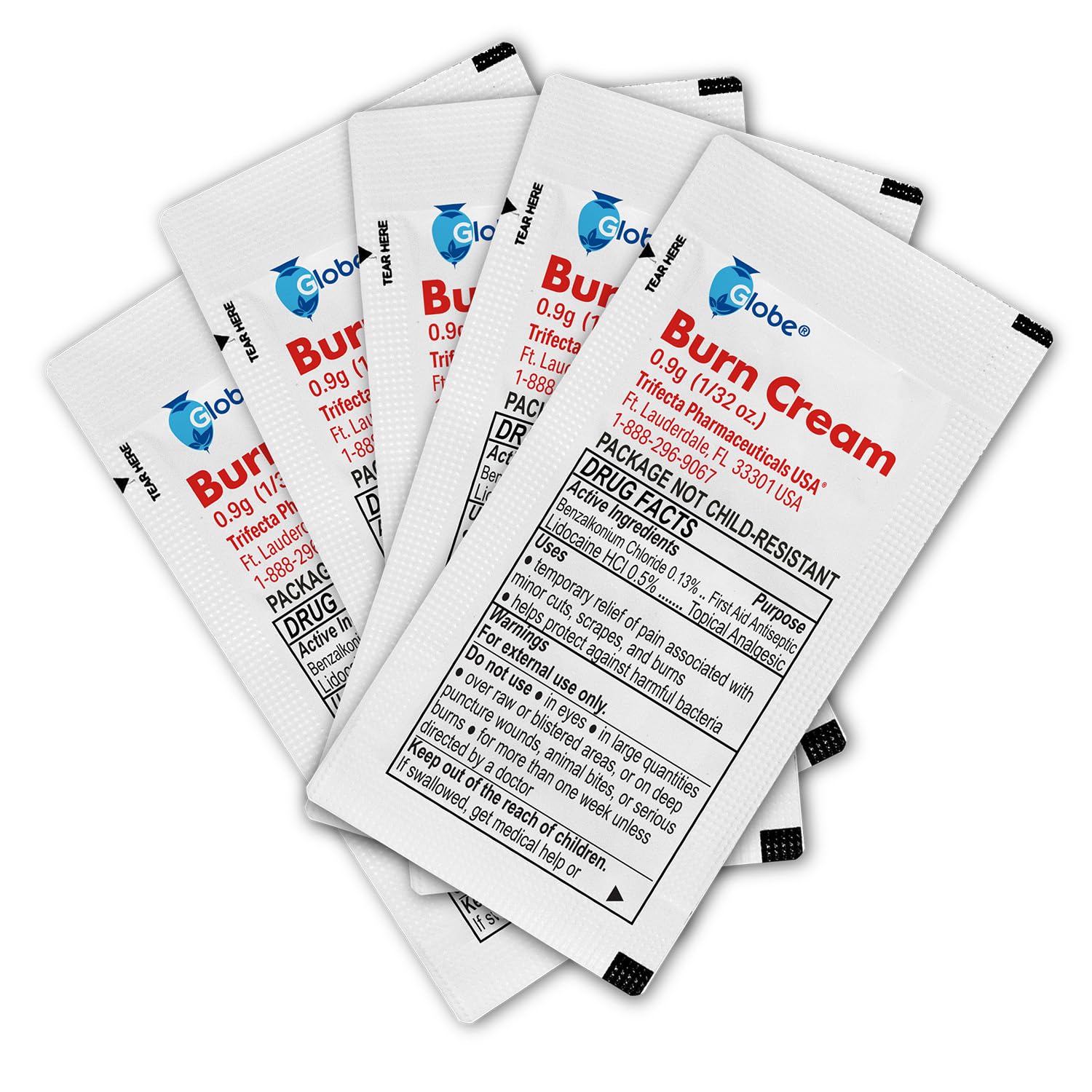 Globe First Aid Burn Cream 0.9g Packets, (10 Packets) Advanced First Aid Cream for Temporary Relief of Minor Burns, Cuts, and Scrapes (10 Packets) — Amazon image 4