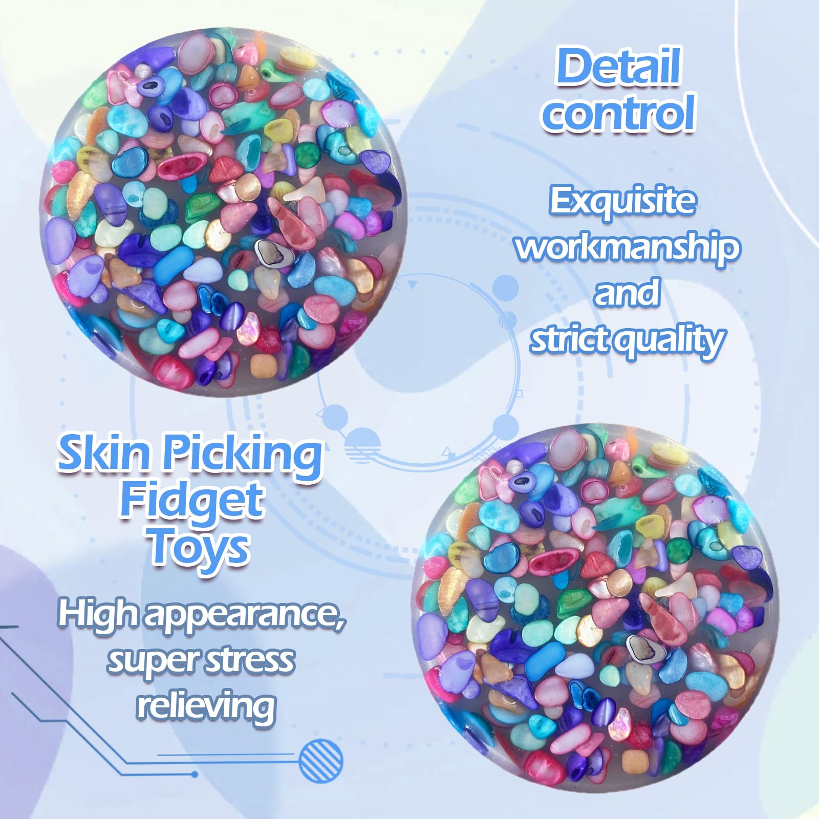 Set De 2 Skin Picking Fidget Pad – Juguetes Sensoriales De Silicona Para Aliviar Estrés