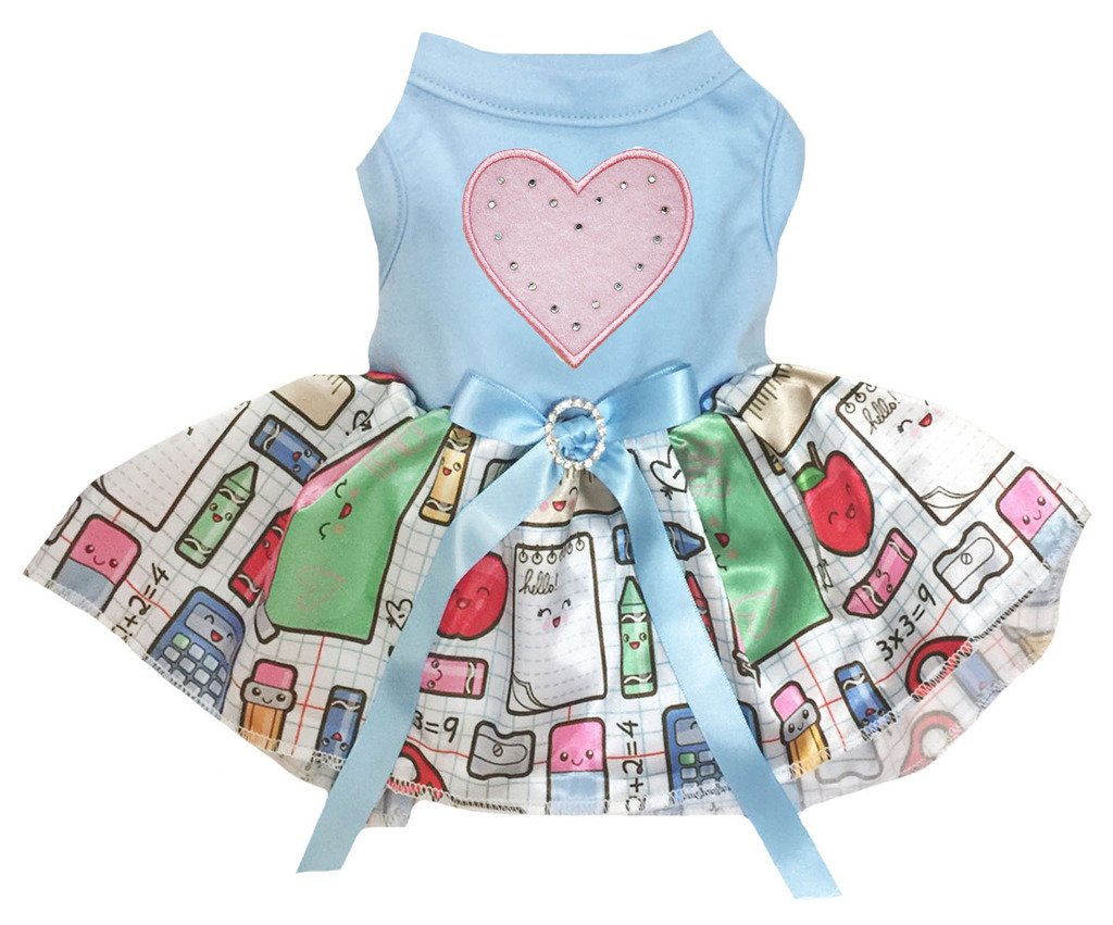 Robe de chiot rose et son cœur bleu pour sublimer votre compagnon