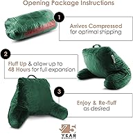 Vista 81 de Nestl Reading Pillow with Portable Laptop Lap Desk - Shredded Memory Foam Back Support Pillow for Sitting Up in Bed and Couch Rest Pillows with Navy