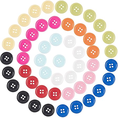 Amazon Co Jp Nbeads 約0個セット x3mm 縫製ボタン 樹脂ボタン カラフルボタン かわいい 人形ボタン 赤ちゃん 子供服縫製 Diy装飾 2穴付き カラフル 手芸用 手作り ホビー