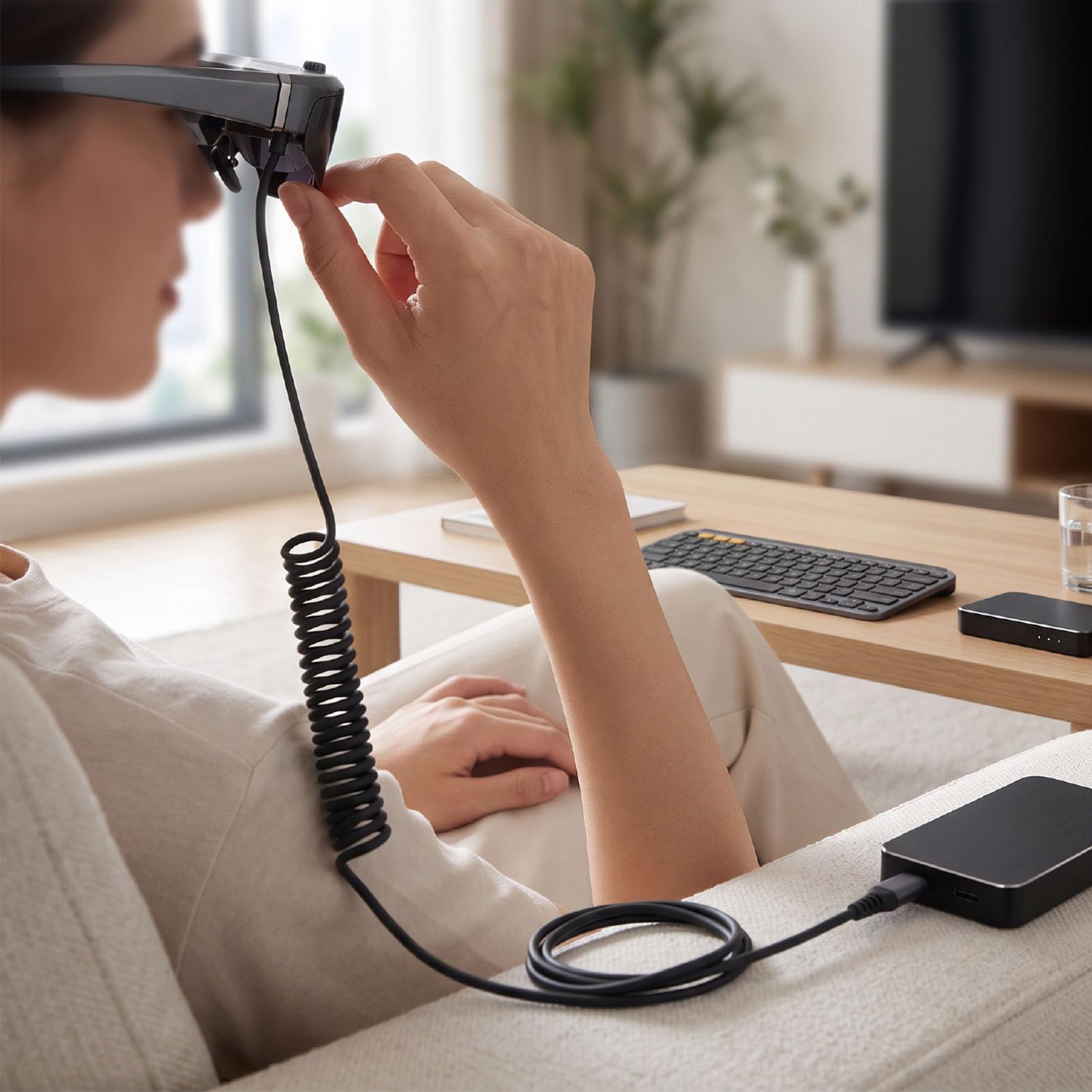 ASHATA Gafas 3D VR para Películas, Vídeos, Juegos con Pantalla Inmersiva