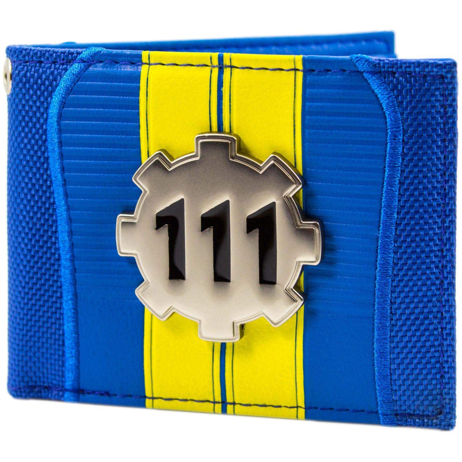 Fallout 4 Vault 111 Metal Silver Cog Blu portafoglio