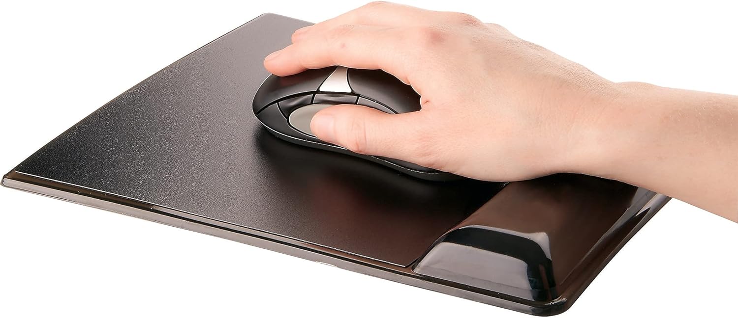 Gel Wrist Support w/Attached Mouse Pad, Black