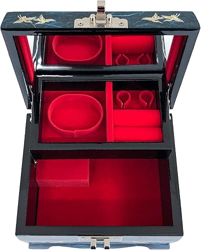 Miniatura 6 de Caja de madera con incrustaciones de nácar con diseño de árbol de joyería caja de regalo de tesoro caja de regalo de joyería caja de regalo de