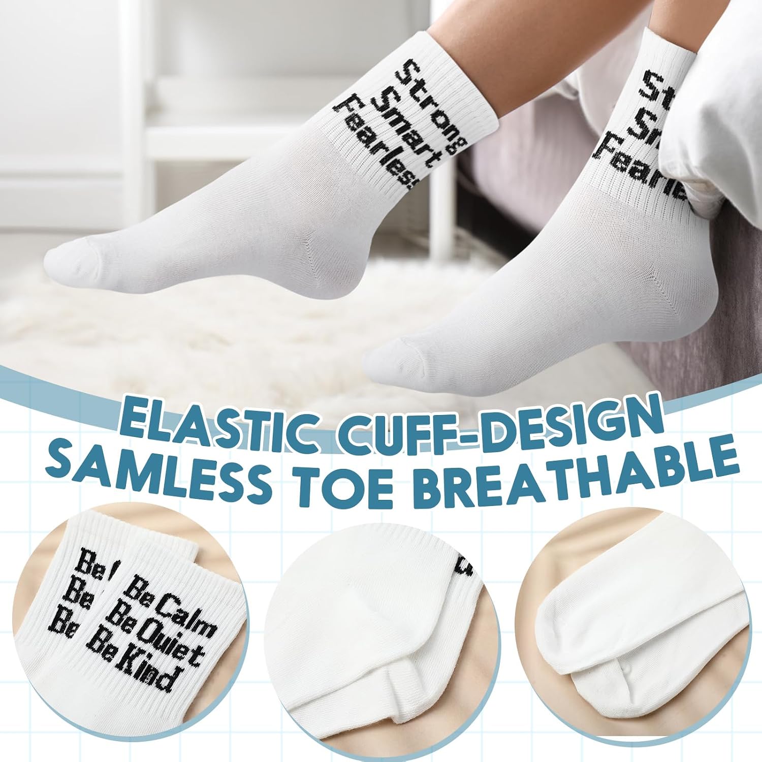 20 Pairs Striped Crew Socks