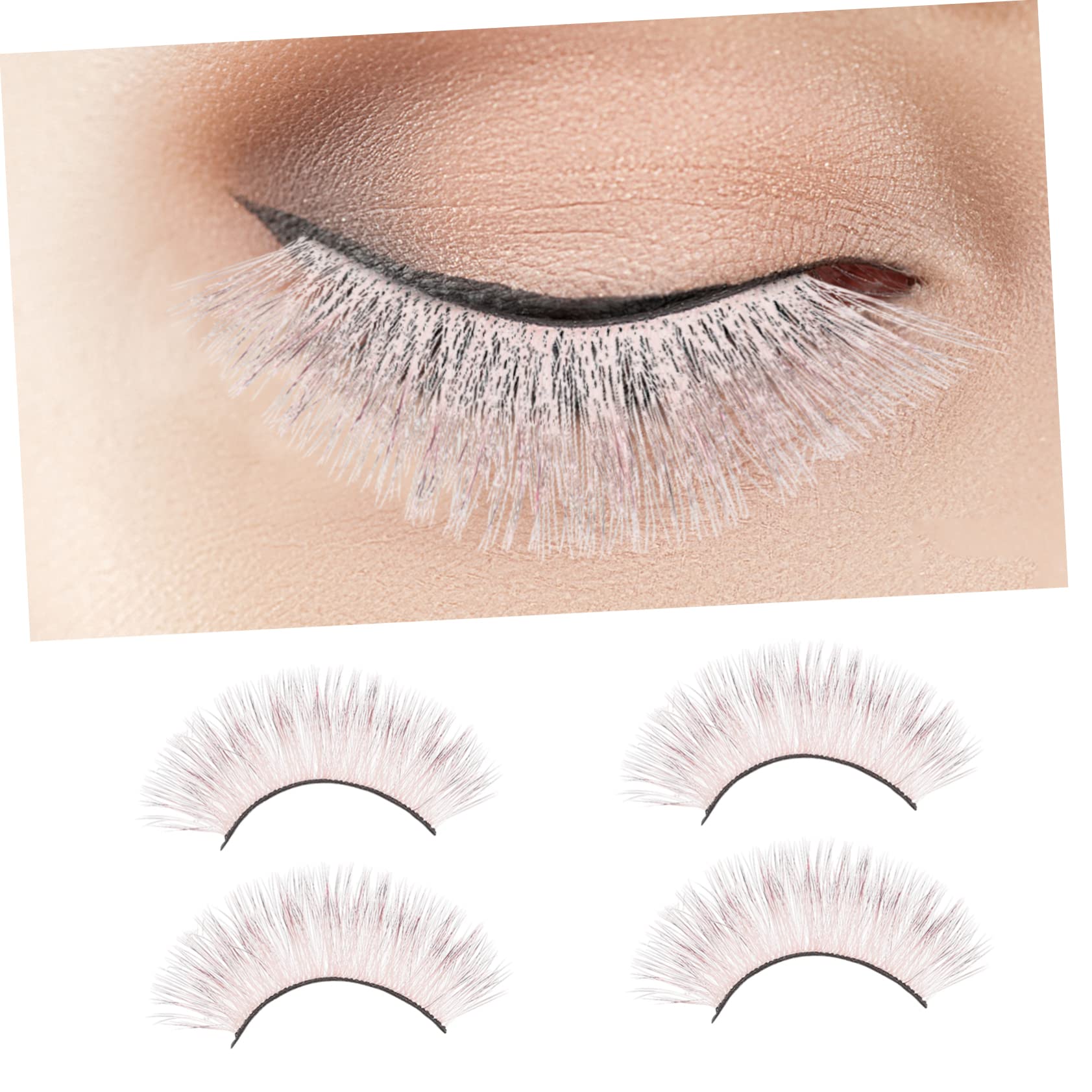 MAGICLULU 25pares Pestañas Postizas Coloridas Para Maquillaje y Cosplay Extensiones Largas y Esponjosas