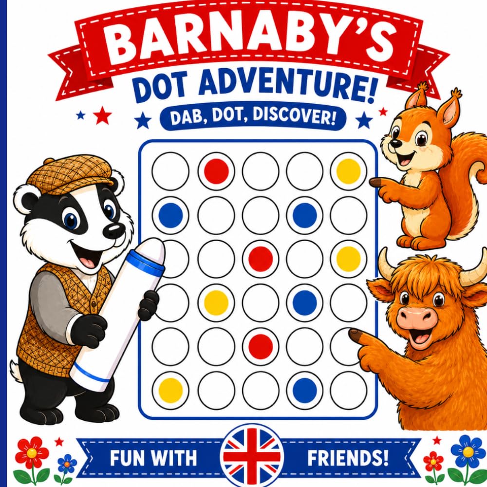 Barnaby's Dot Adventure: A British Dot Marker Activity Book for Toddlers Ages 1–4: Dot Marker Activity Book for Toddlers | Fun Colouring Book for ... Pictures (Barnaby’s Dot Adventure Series)