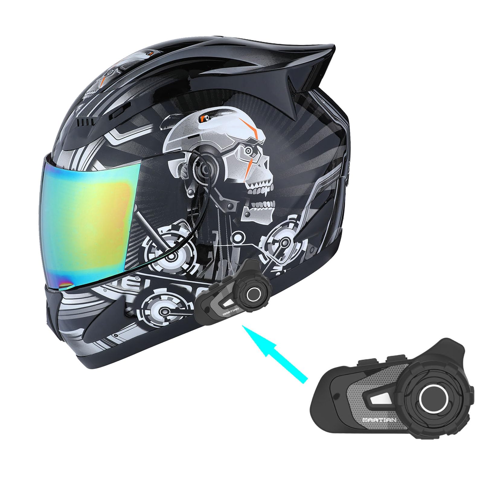 1STORM Motorcycle Bike Full FACE Helmet Mechanic