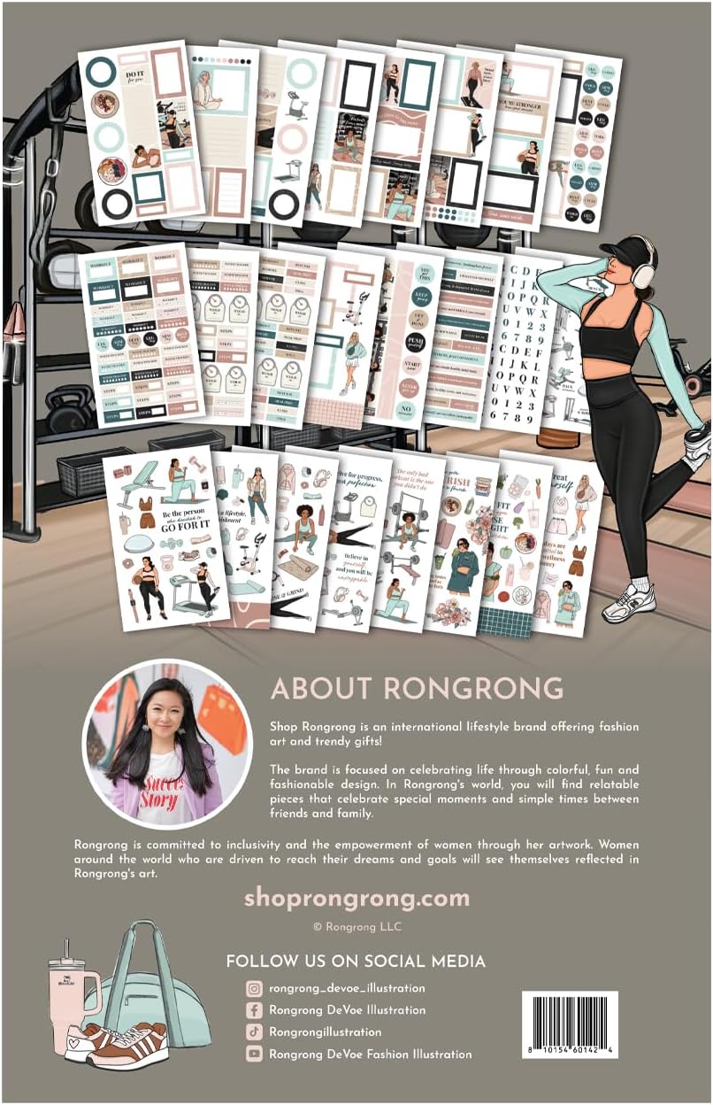 Beautifully Balanced Sticker Book – Wellness Planner Stickers for Mindfulness, Self-Care & Fitness Tracking – Motivational Quotes & Functional Designs – 24 Pages of Health-Inspired Stickers
