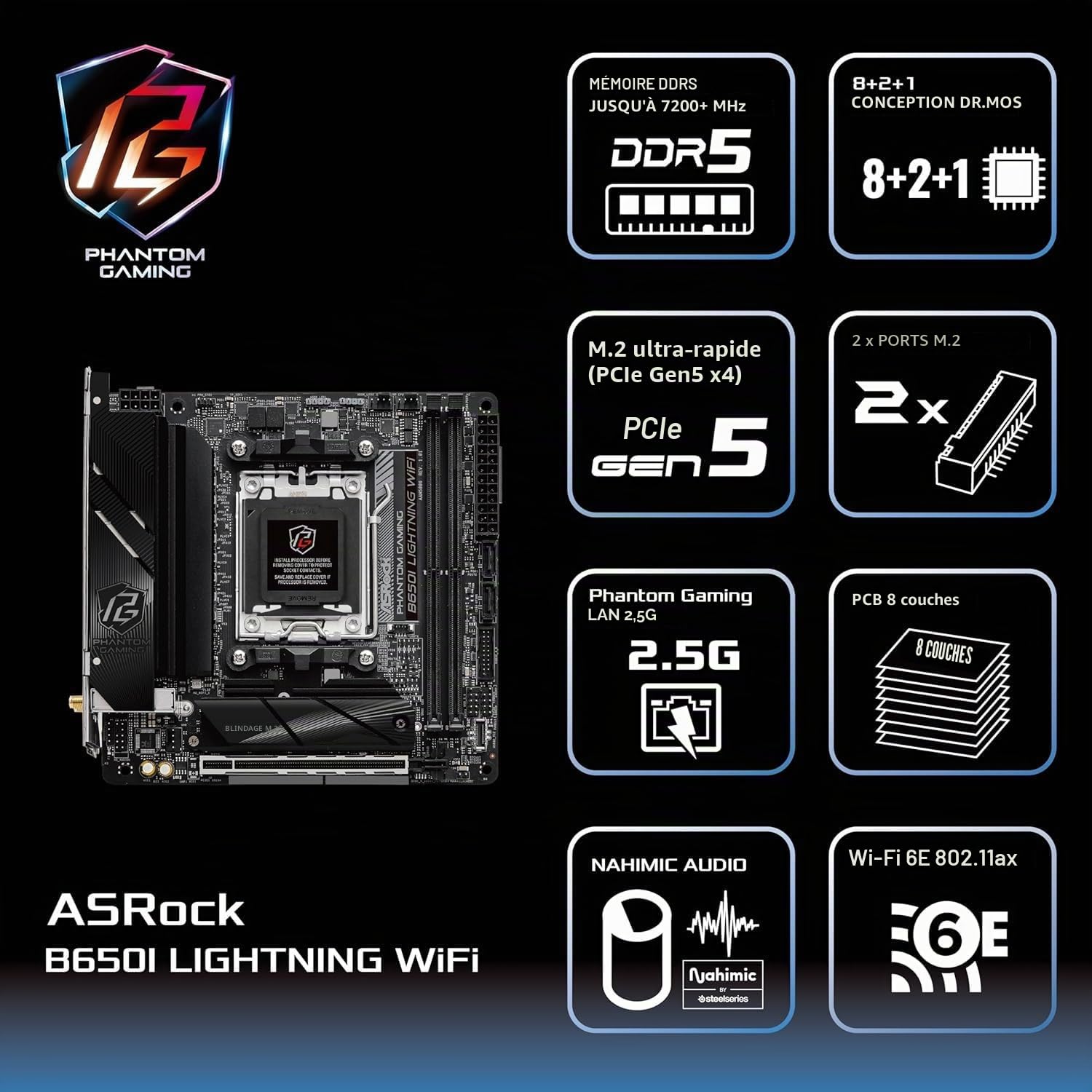 ASROCK B650I Lightning WiFi DDR5 AM5