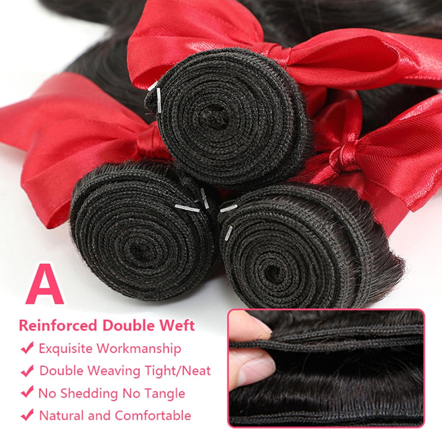 12A Body Wave Bundles Human Hair 18 20 22 Inch 100% Unprocessed Brazilian Virgin Body Wave Human Hair Weave 3 Bundles Natural Black