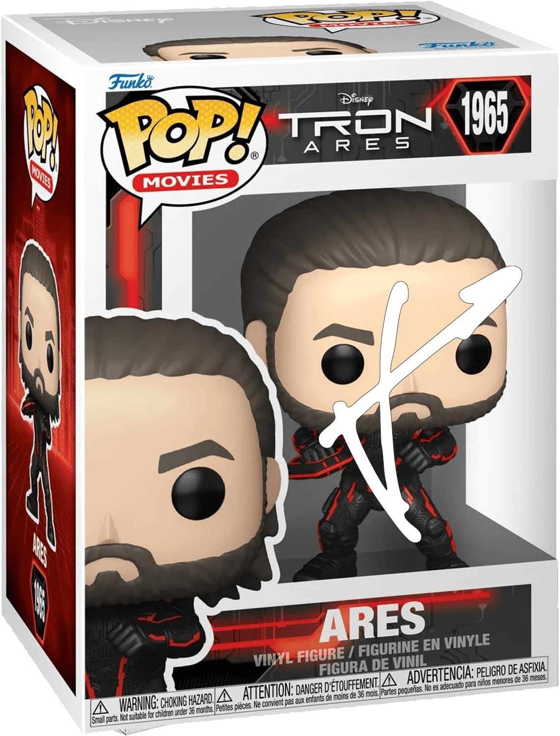 Jared Leto Ares Tron 2025#1965 Disney Facsimile Signed Reprint Laser Autographed Funko POP! Movies Figurine with Protector Case