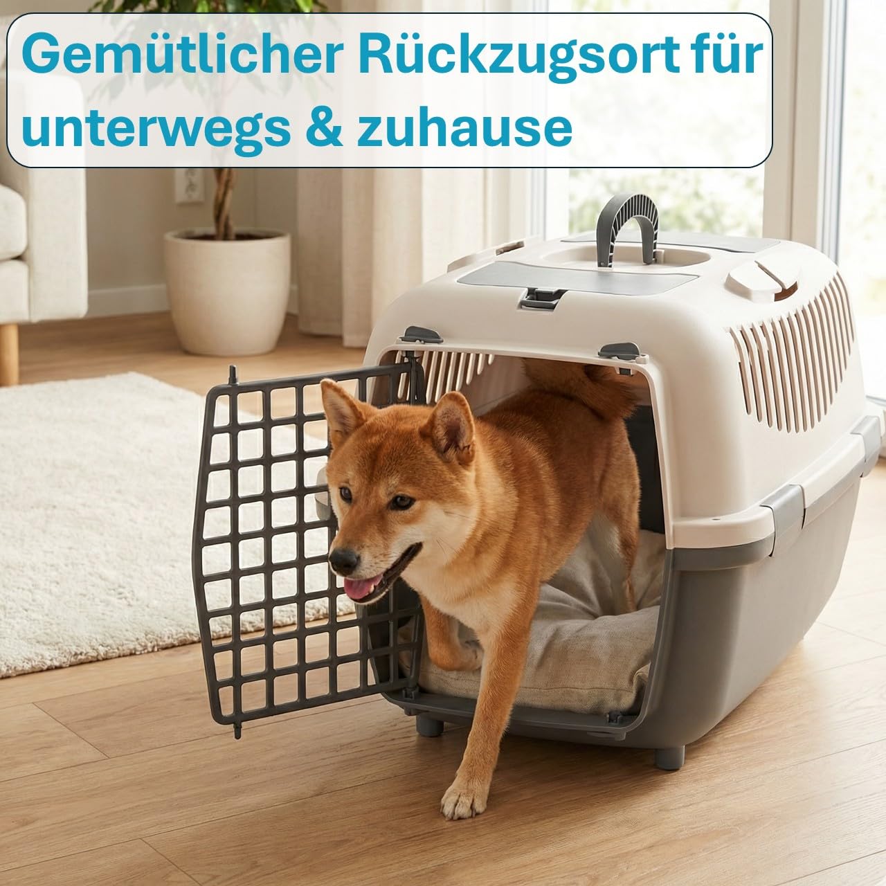 Nomade 2 Transportbox Katze und Hundebox - Transportbox für kleine Hunde und Katzen - 55 x 36 x 35 cm - Kann bis zu 8 kg tragen. Robustes Polypropylen. Türen aus Kunststoff