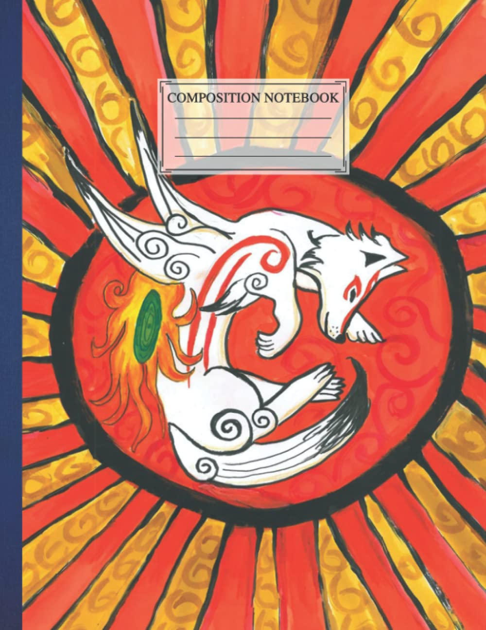 Composition NoteBook: Okami over the sun|110 page, 8.5x11 Inches Animal Office School Supply Better Office Products Cute raccoons Eagles Dog Cat|College Ruled Women Girls College Students