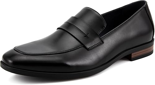 Mocasines formales de cuero para hombre, zapatos de vestir clásicos sin cordones