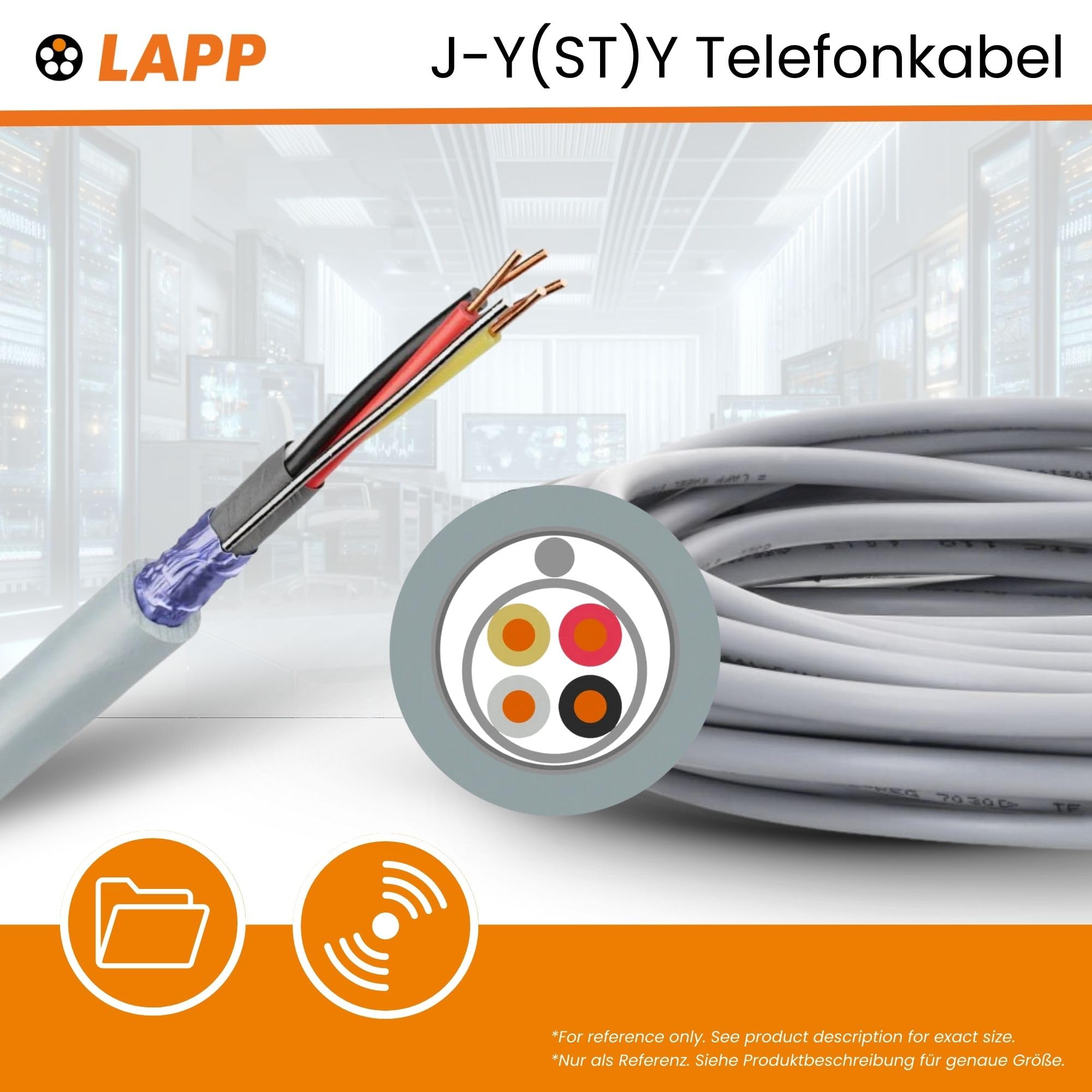 Lapp 100m Telefonkabel J-Y(ST) Y 4x2x0,6mm - Telefonleitung 8-Adrig
