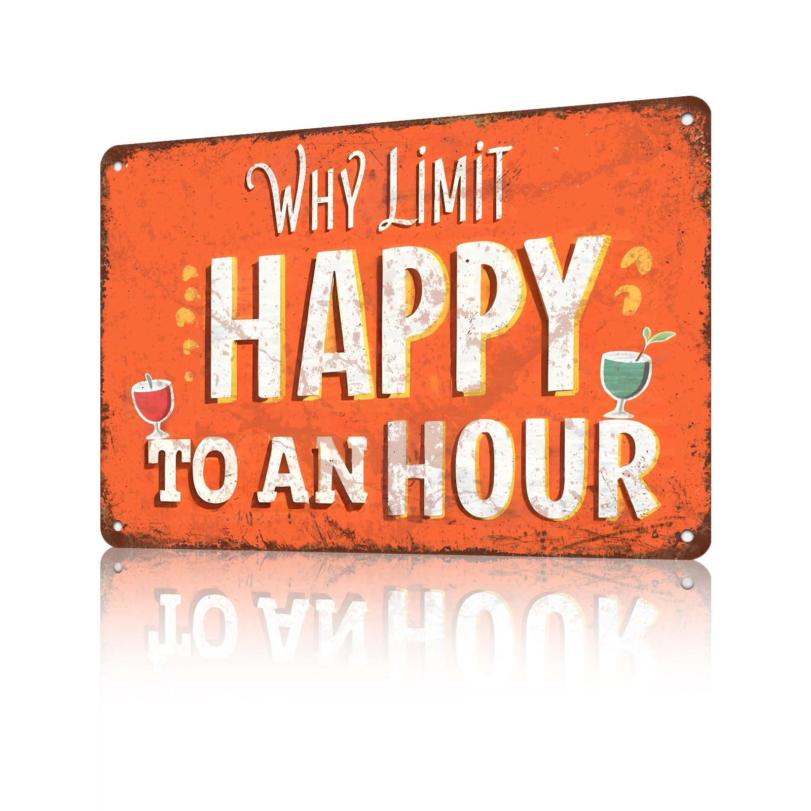 Yepyayqvk Tin Sign 284 Why Limit Happy To An Hour Sign Vintage Bar Club Outdoor Home Living Room Cafe 6X8 Inch