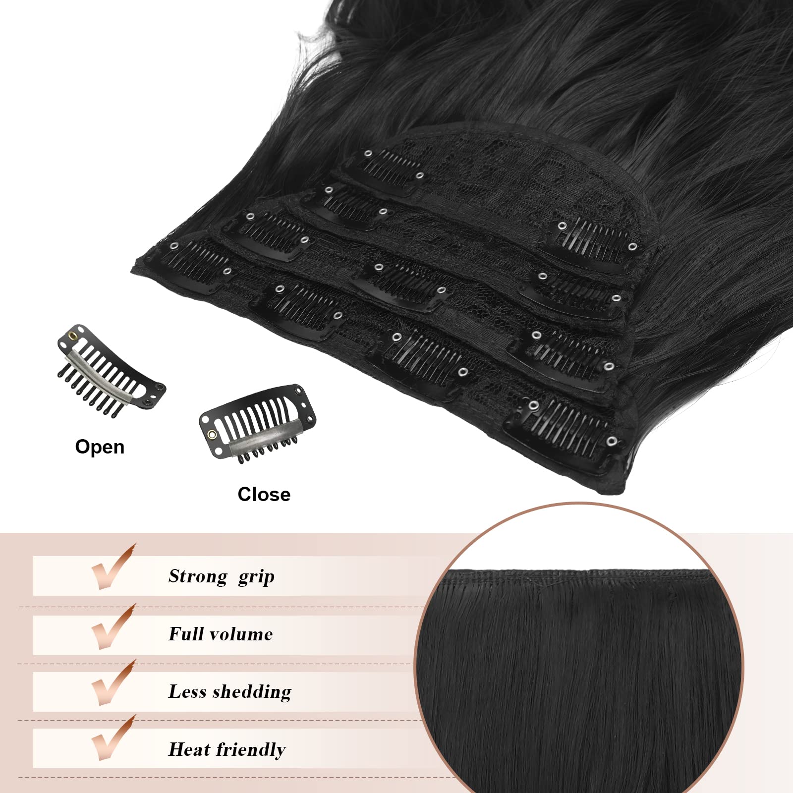 FESHFEN Clip in Hair Extensions - Image 4