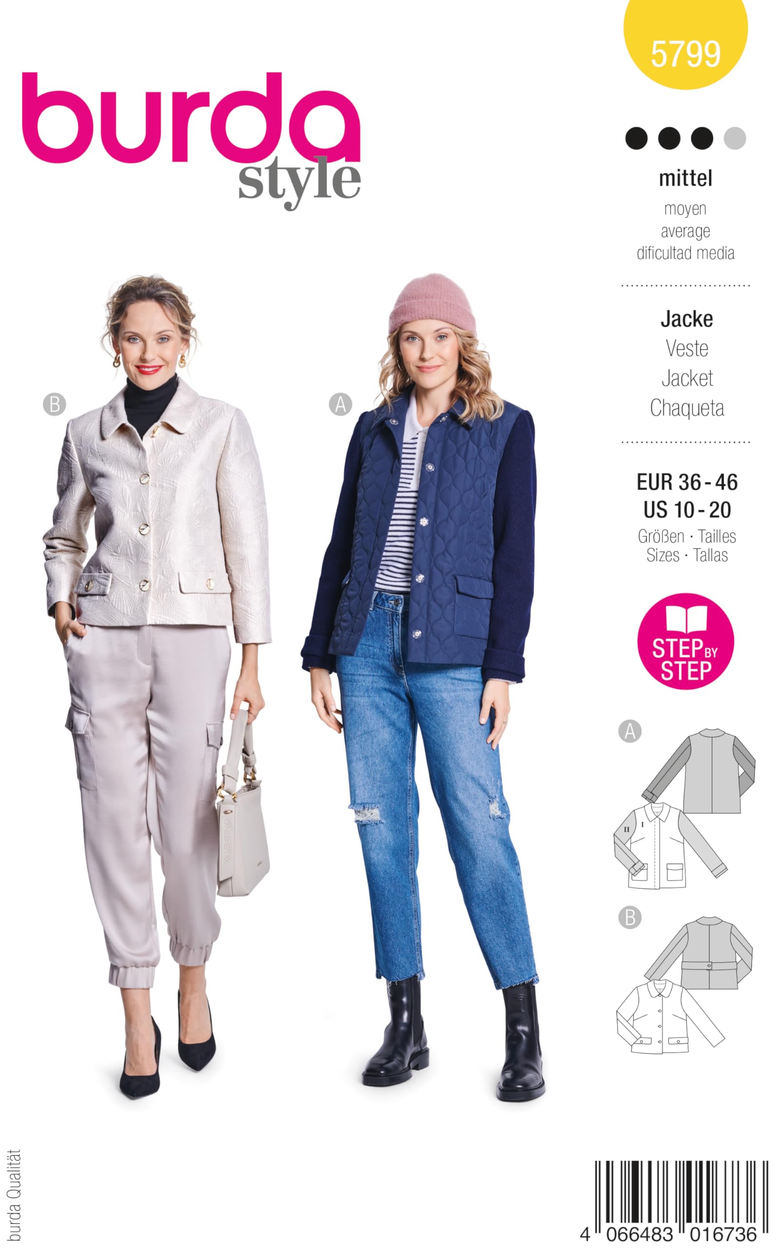 Patrón De Costura Simplicidad D0699/8418 | Chaqueta Bomber Con Forro | Tallas D5 (4-12) - Para Personalizar Con Telas