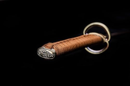 Miniatura 5 de Samurai Katana,1060 acero de alto carbono,Acero T10,Acero de Damasco,Aleación Tsuba,Mango de madera maciza