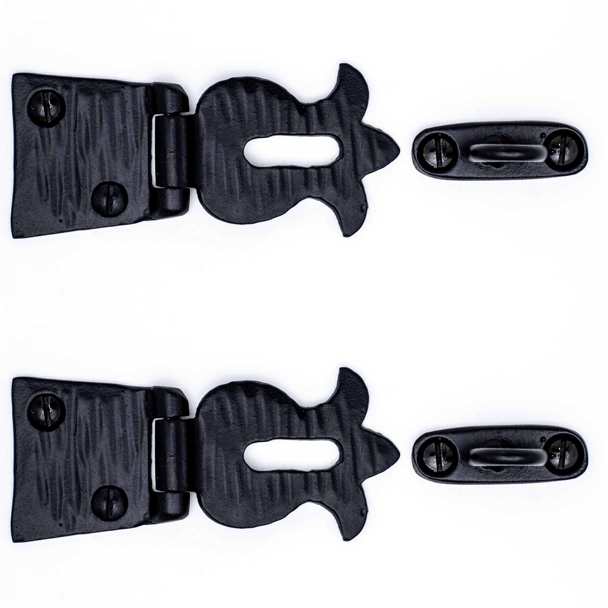2 Pack 2.75 inch Decorative Furniture Hasp Small Latch - Antique Trunk Hardware, Wrought Iron Decorative Hardware, Decorative Metal Hardware - The Sonora Series by Borderland Rustic Hardware