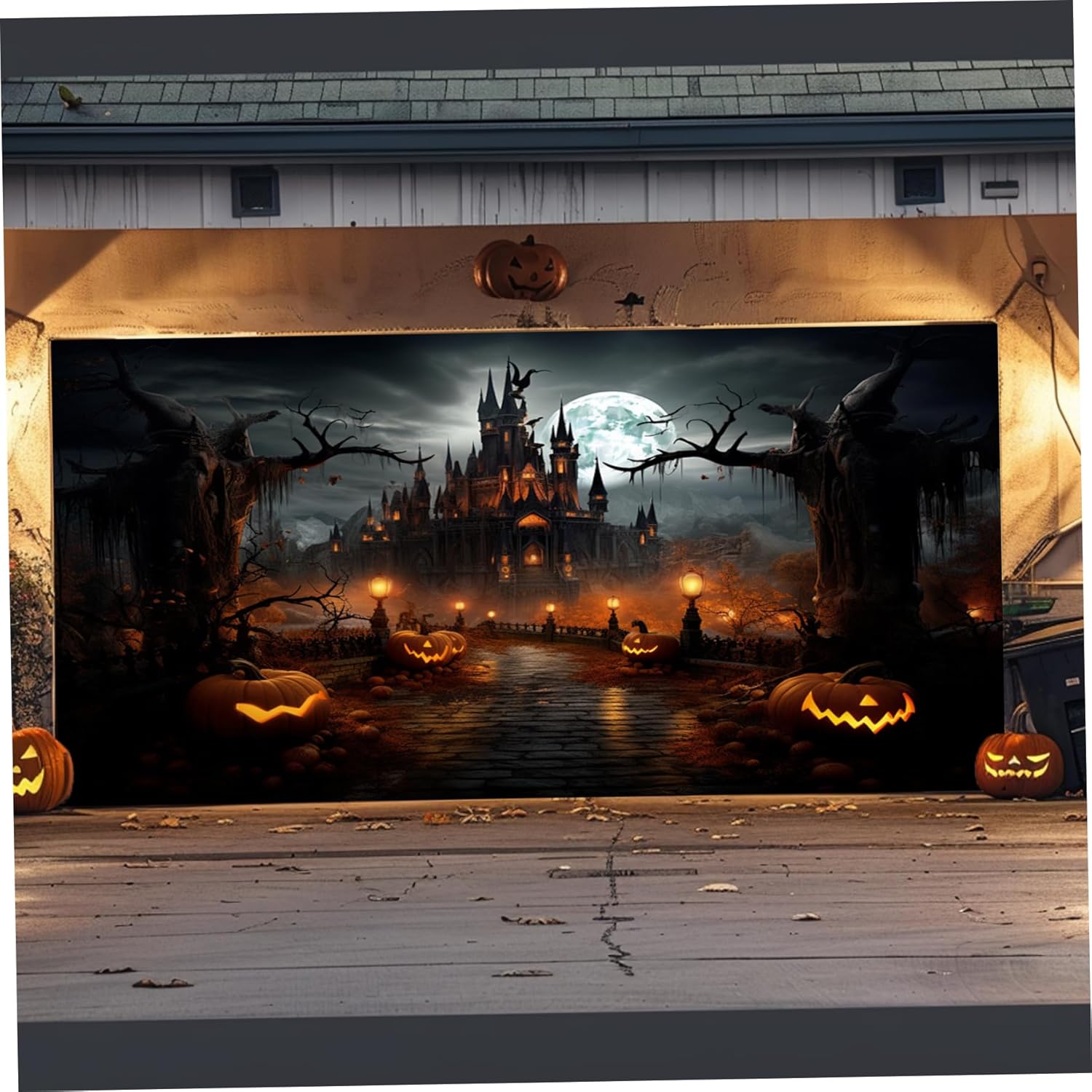 Halloween Accessories Garage Door Banner Clips 6Pcs Springed Garage Door Banner Clamps with Installation Accessories Nylon Garage Door Banner Installation Clips for Halloween, Christmas