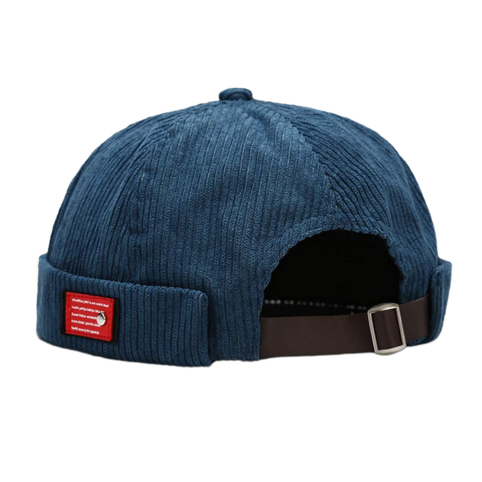 Unisex Letters Label Velvet Beanie Docker Cap Retro Rolled Cuff Sailor Skull Hat