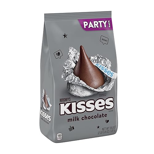 Vista 3 de HERSHEY'S KISSES - Paquete de fiesta de chocolate con leche, 35.8 onzas