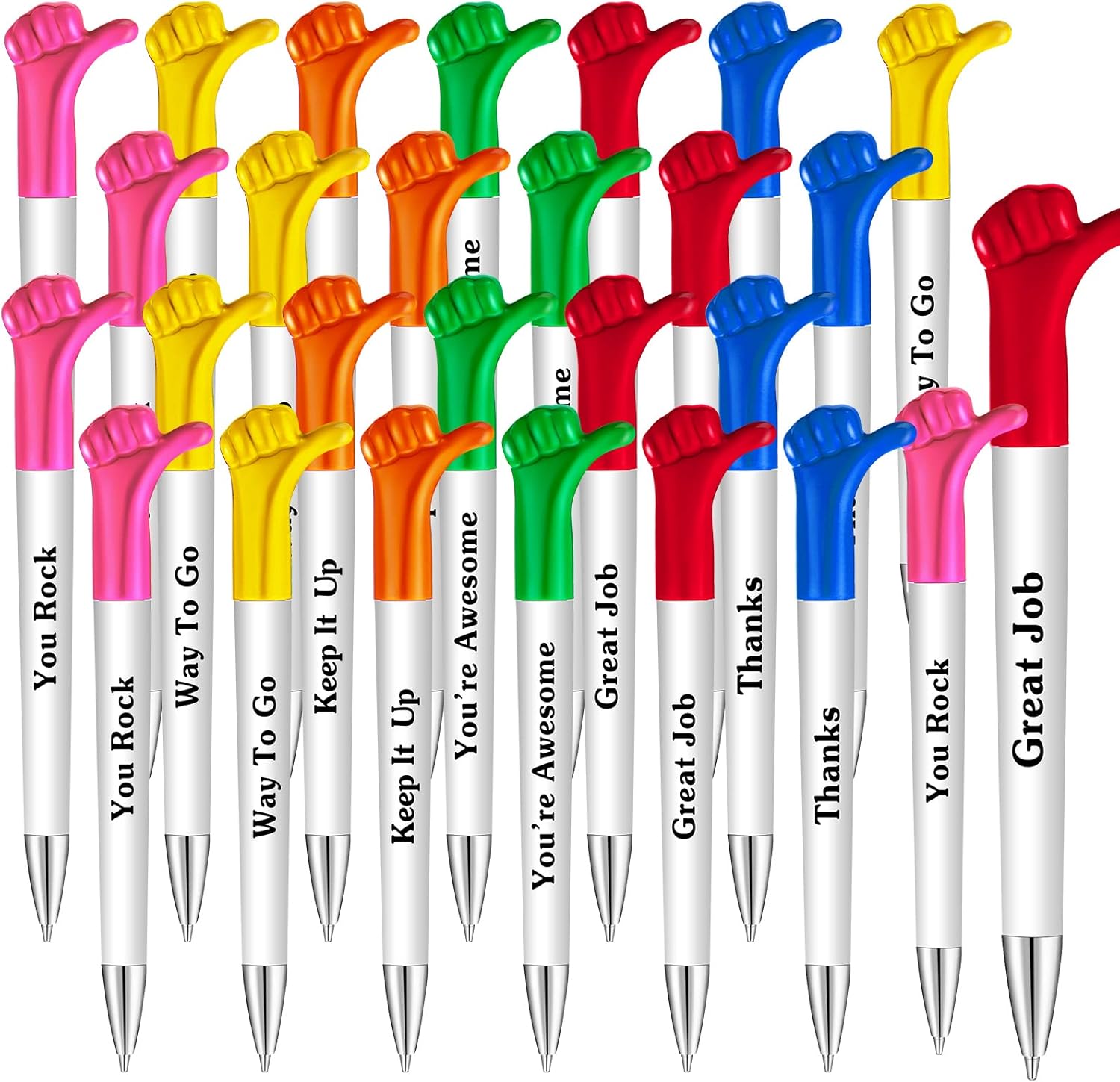 Woanger 180 Pieces Thumbs up Pens Thank You Inspirational Quotes Graduation Gifts Bulk Employee Appreciation Motivational Ballpoint Pen for Student Teacher Nurse Coworker Present