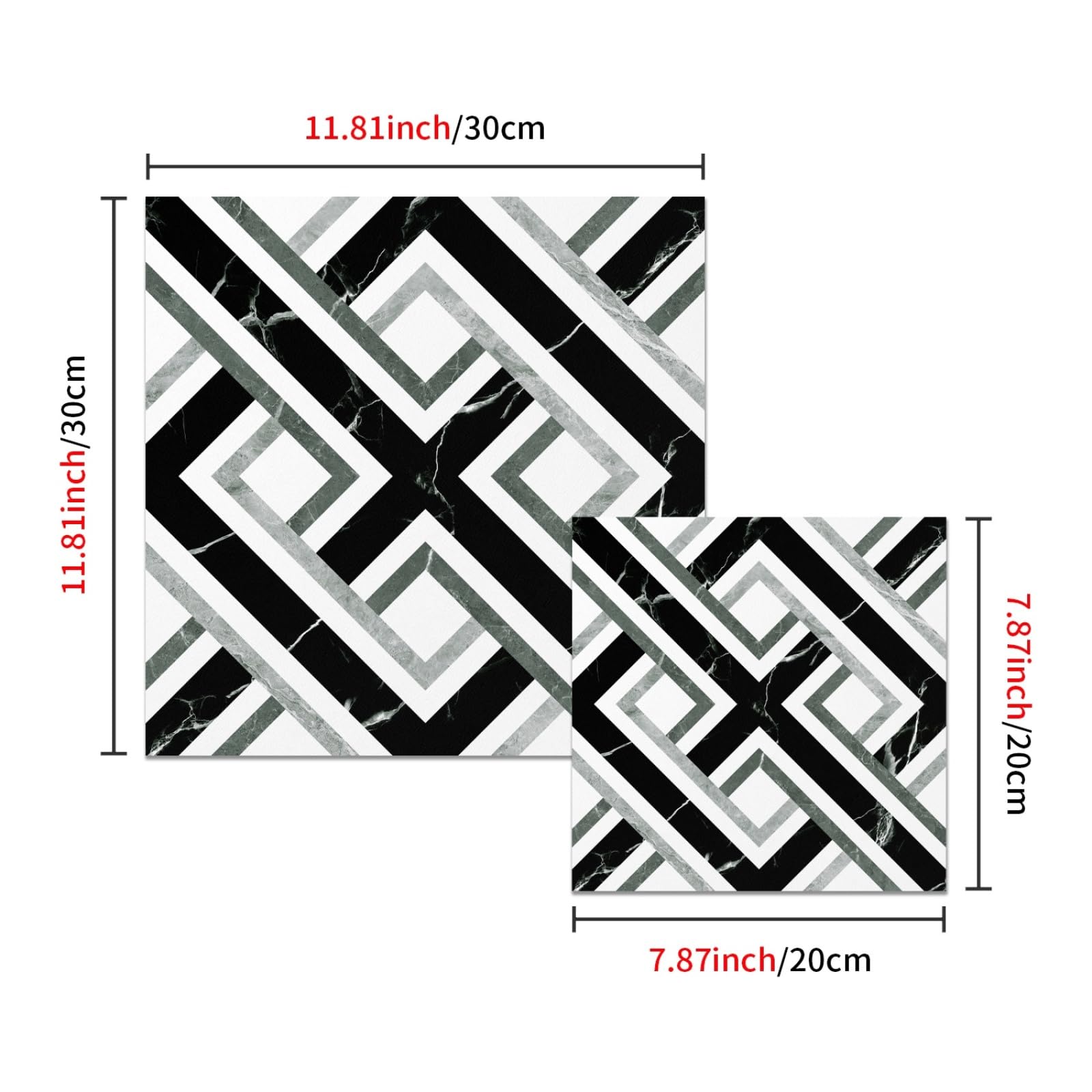 Naklejki na płytki czarne zielone geometryczne naklejki na płytki kuchenne wodoodporne naklejki winylowe samoprzylepne łazienka backsplash dekoracyjne pokrowce 30 x 30 cm/10 szt