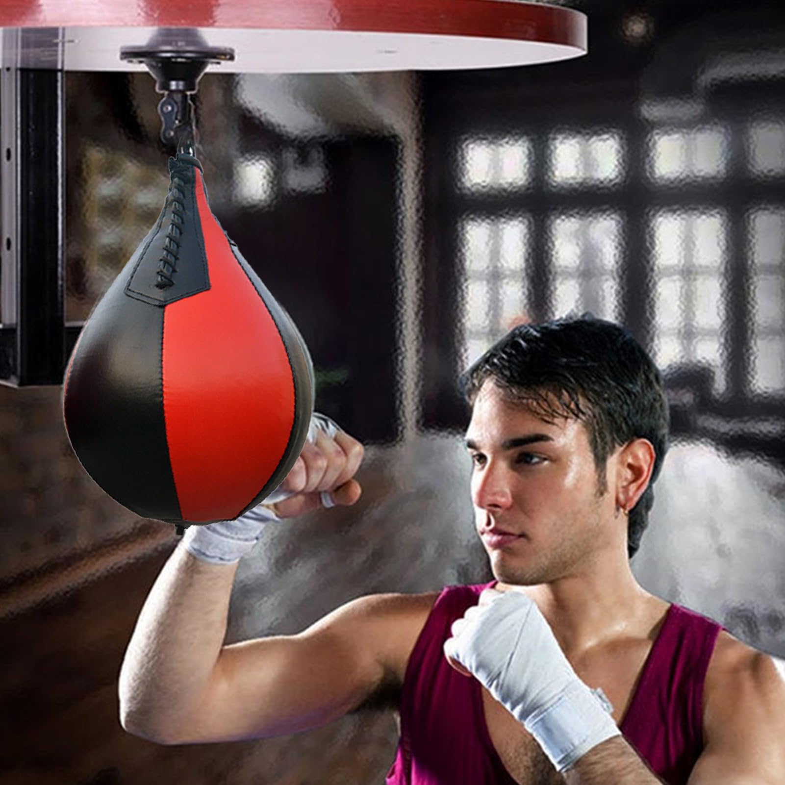 Speed Ball Pear Ball – Boxing Erwachsene Wind, universelles Hängespinner Gerät, Kombinationszubehör-Set aus Metall | Schnelle Installation der Fitness zu Hause, Ausrüstung D