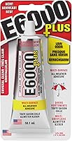 E6000 Plus Clear Multipurpose Adhesive 1.9oz - Odorless, Waterproof Glue for Crafts, Jewelry, Wood, Metal & More