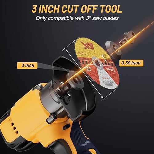 Miniatura 7 de YEARTOP Herramienta de corte inalámbrica de 3 pulgadas para batería De-Walt 20V MAX, mini sierra circular de 19500 RPM con profundidad ajustable, 5