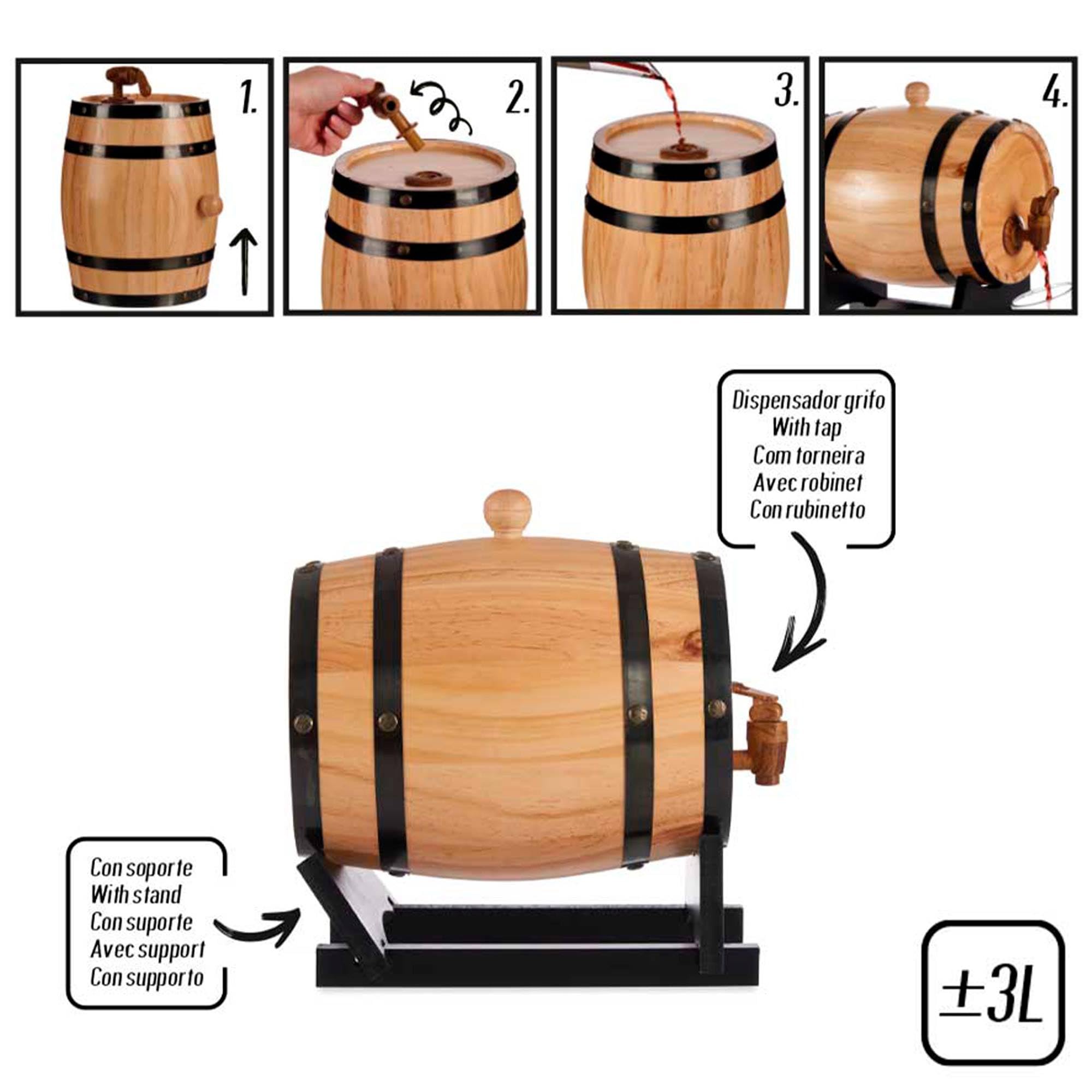 Barril de vino 3 ltr colección KINVARA